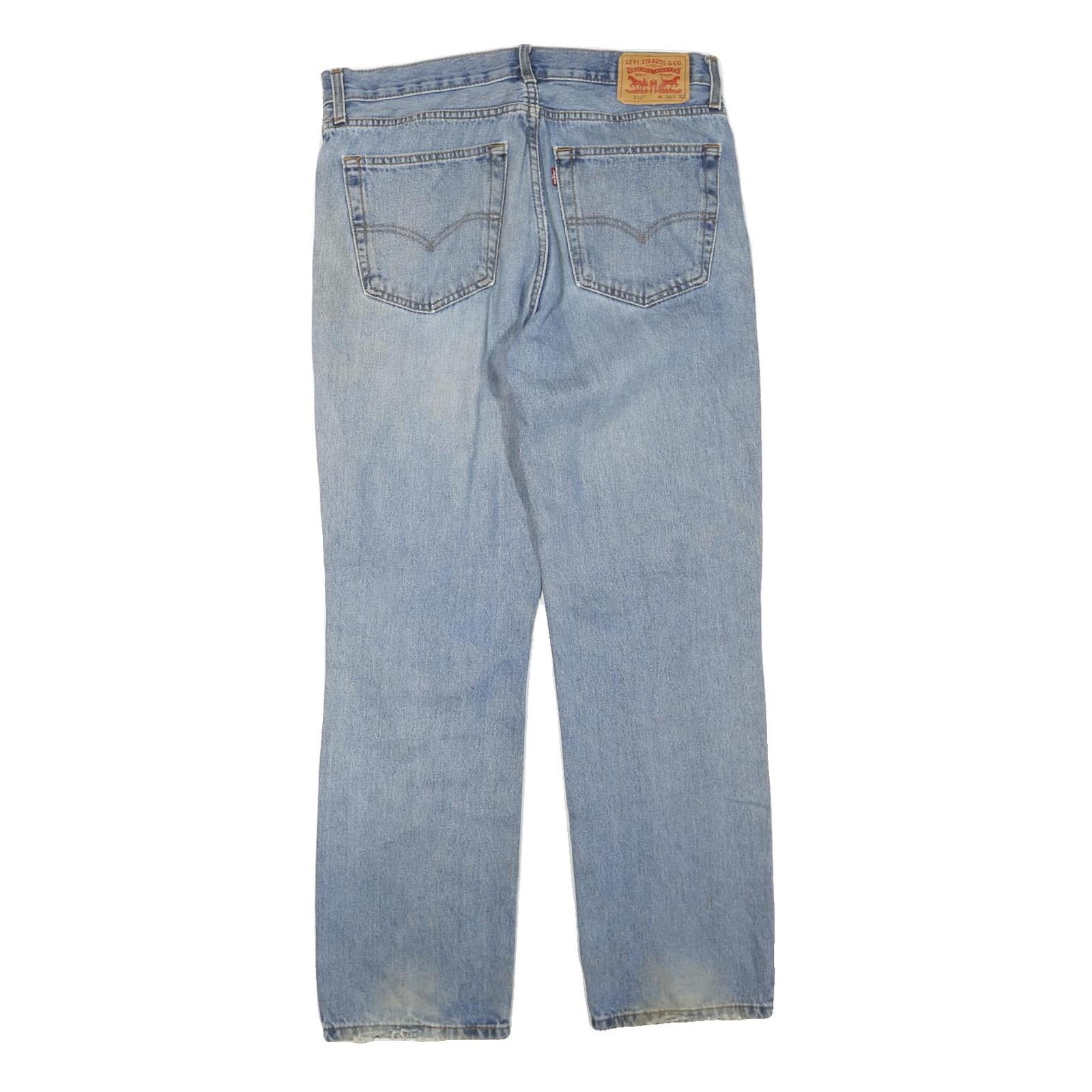 LEVI'S 516 Straight Mens Jeans Blue Regular Denim Medium W36 L32 Classic Zip Fly