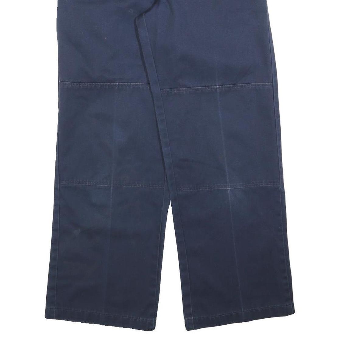DICKIES Mens Cotton Blend Blue Loose Straight Trousers W30 L30 Workwear Pants