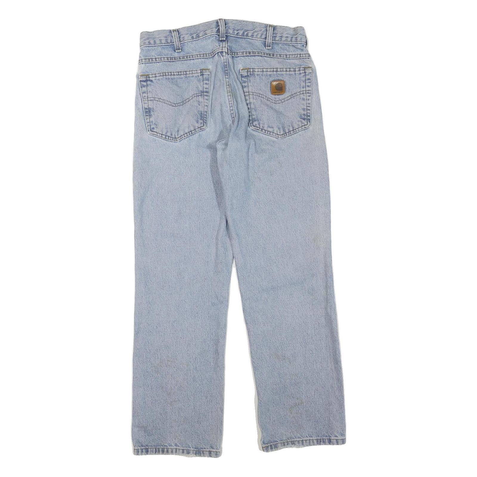 CARHARTT Womens Regular Fit Light Blue Denim Jeans W32 L30 Cotton Blend Zip