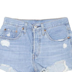 LEVI'S Womens Shorts Blue Casual Distressed S W28 Denim Cut-Off