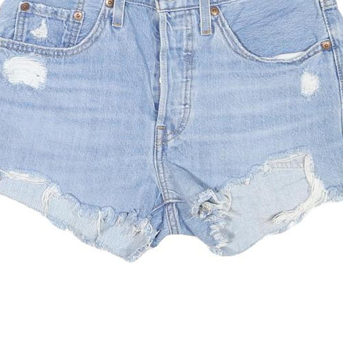 LEVI'S Womens Shorts Blue Casual Distressed S W28 Denim Cut-Off