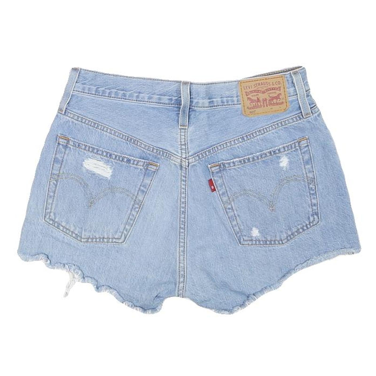 LEVI'S Womens Shorts Blue Casual Distressed S W28 Denim Cut-Off