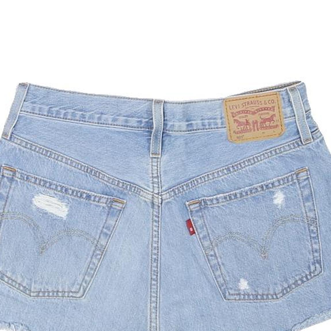 LEVI'S Womens Shorts Blue Casual Distressed S W28 Denim Cut-Off