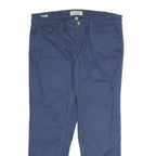 CALVIN KLEIN JEANS Mens Regular Fit Blue Cotton Blend Trousers W32 L30 Classic