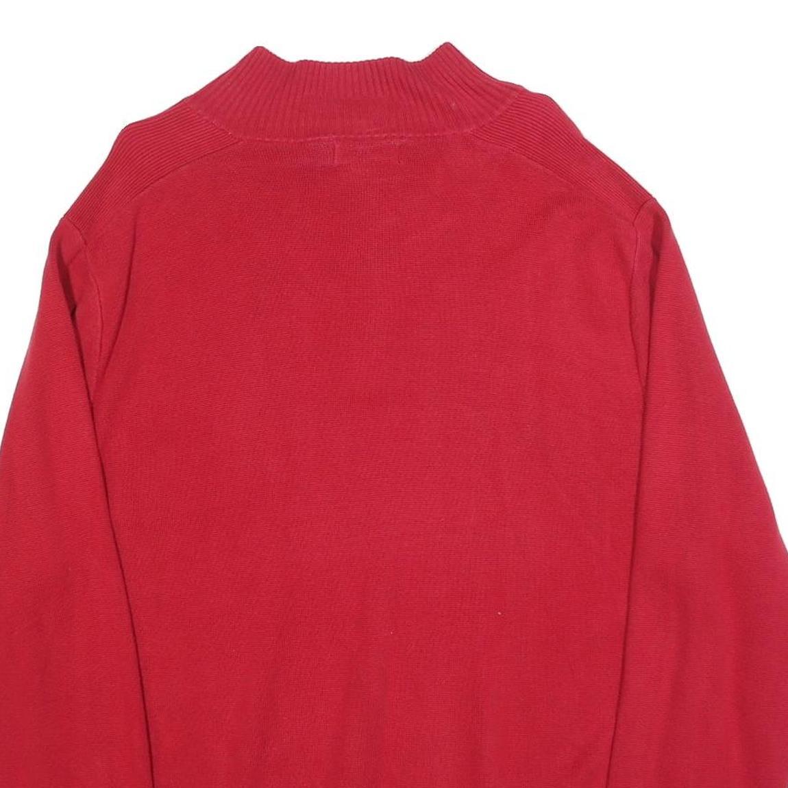 NAUTICA Mens Red Pullover Jumper Cotton Blend Crew Neck Regular XL Nautical Logo
