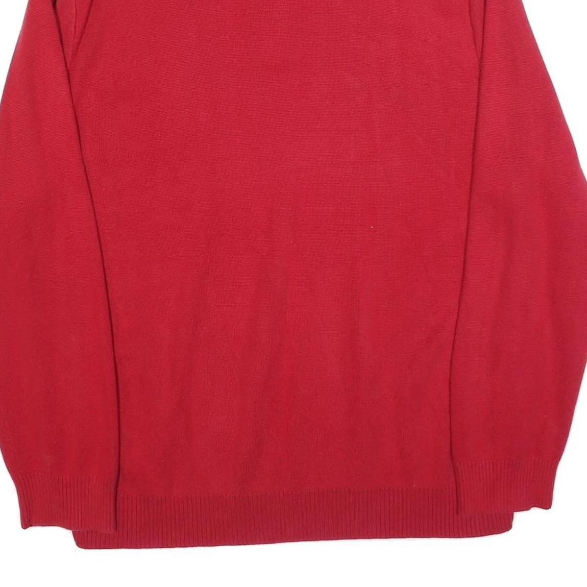 NAUTICA Mens Red Pullover Jumper Cotton Blend Crew Neck Regular XL Nautical Logo