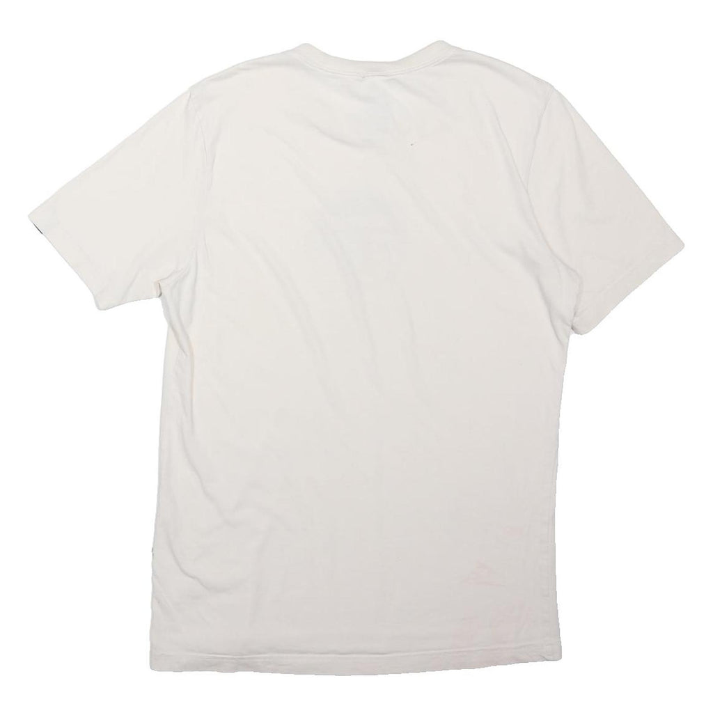ADIDAS Mens White Worldwide Logo Graphic T-Shirt S Short Sleeve Crew Neck Cotton