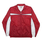 NIKE Mens Red & White Track Jacket L Nylon Plain Zip Sport Casual Retro
