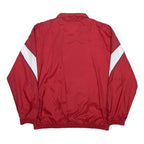 NIKE Mens Red & White Track Jacket L Nylon Plain Zip Sport Casual Retro