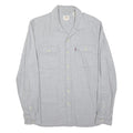 LEVI'S Mens Grey Cotton Blend Shirt M Casual Button Pocket Long Sleeve