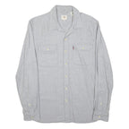 LEVI'S Mens Grey Cotton Blend Shirt M Casual Button Pocket Long Sleeve