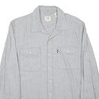 LEVI'S Mens Grey Cotton Blend Shirt M Casual Button Pocket Long Sleeve