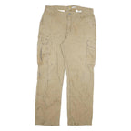 CARHARTT Mens Relaxed Fit Beige Cotton Blend Cargo Trousers W38 L31 Workwear