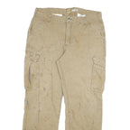 CARHARTT Mens Relaxed Fit Beige Cotton Blend Cargo Trousers W38 L31 Workwear