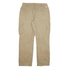 CARHARTT Mens Relaxed Fit Beige Cotton Blend Cargo Trousers W38 L31 Workwear