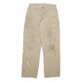 CARHARTT Mens Cotton Blend Beige Relaxed Straight Trousers W30 L29 Workwear