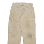 CARHARTT Mens Cotton Blend Beige Relaxed Straight Trousers W30 L29 Workwear