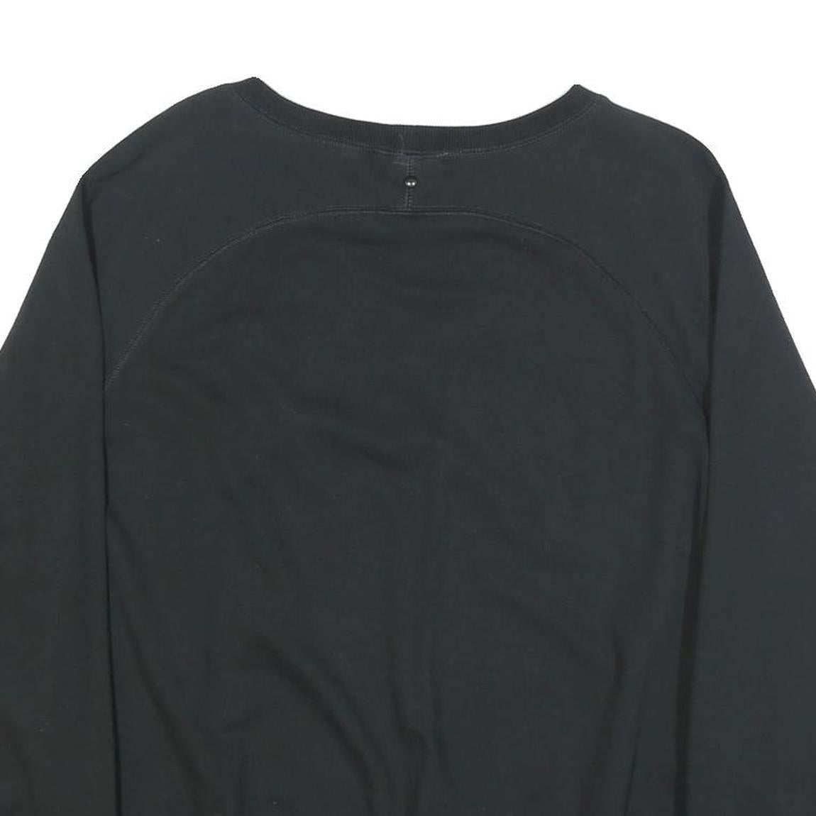 DIESEL Womens Black Cotton Blend Crew Neck L Sweatshirt Embroidered Logo