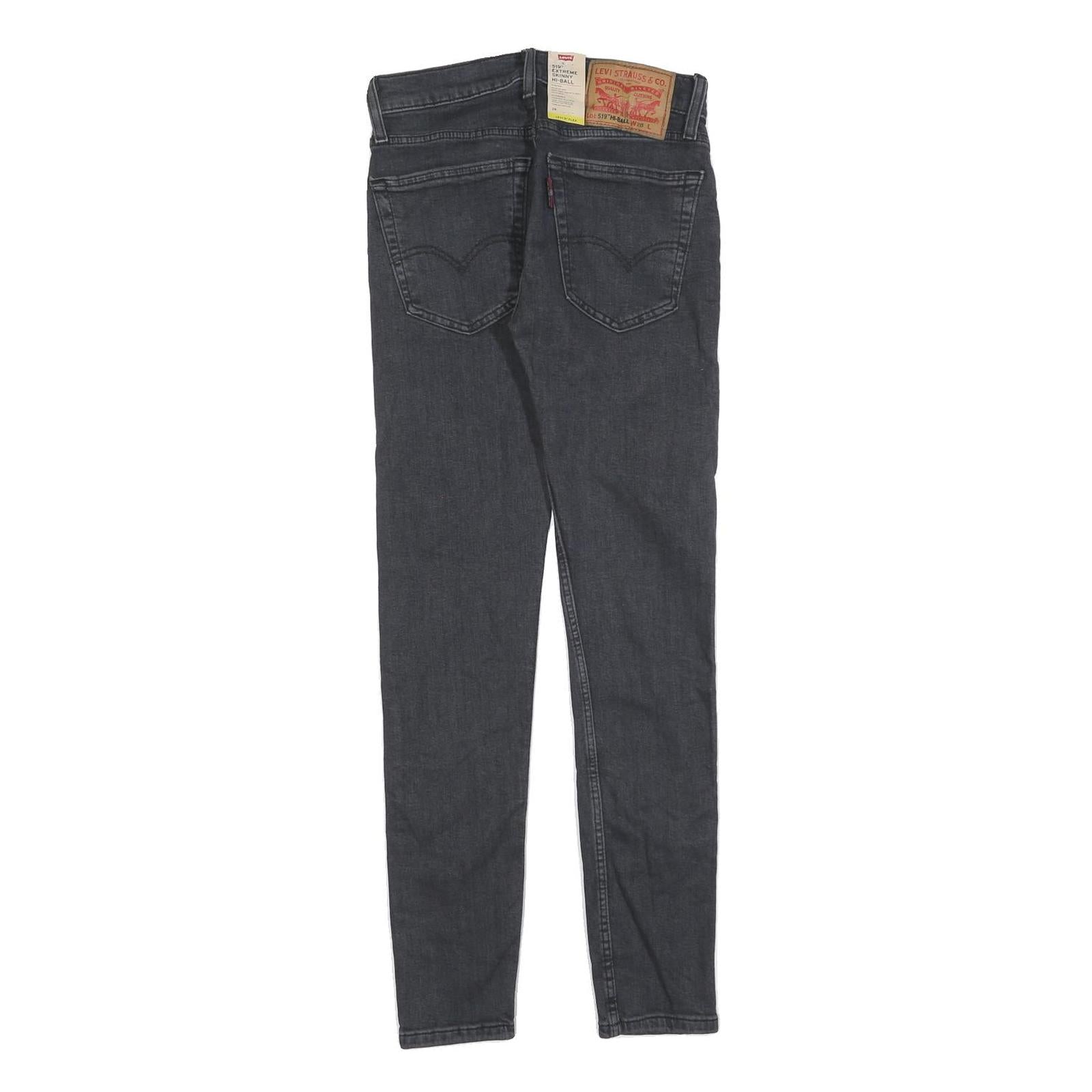 LEVI'S 519 Mens Jeans Black Slim Skinny Denim Medium W28 L30 Stretch