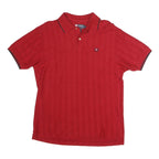 CHAPS RALPH LAUREN Mens Red Short Sleeve Plain M Polo Shirt Cotton Casual