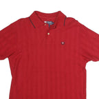 CHAPS RALPH LAUREN Mens Red Short Sleeve Plain M Polo Shirt Cotton Casual