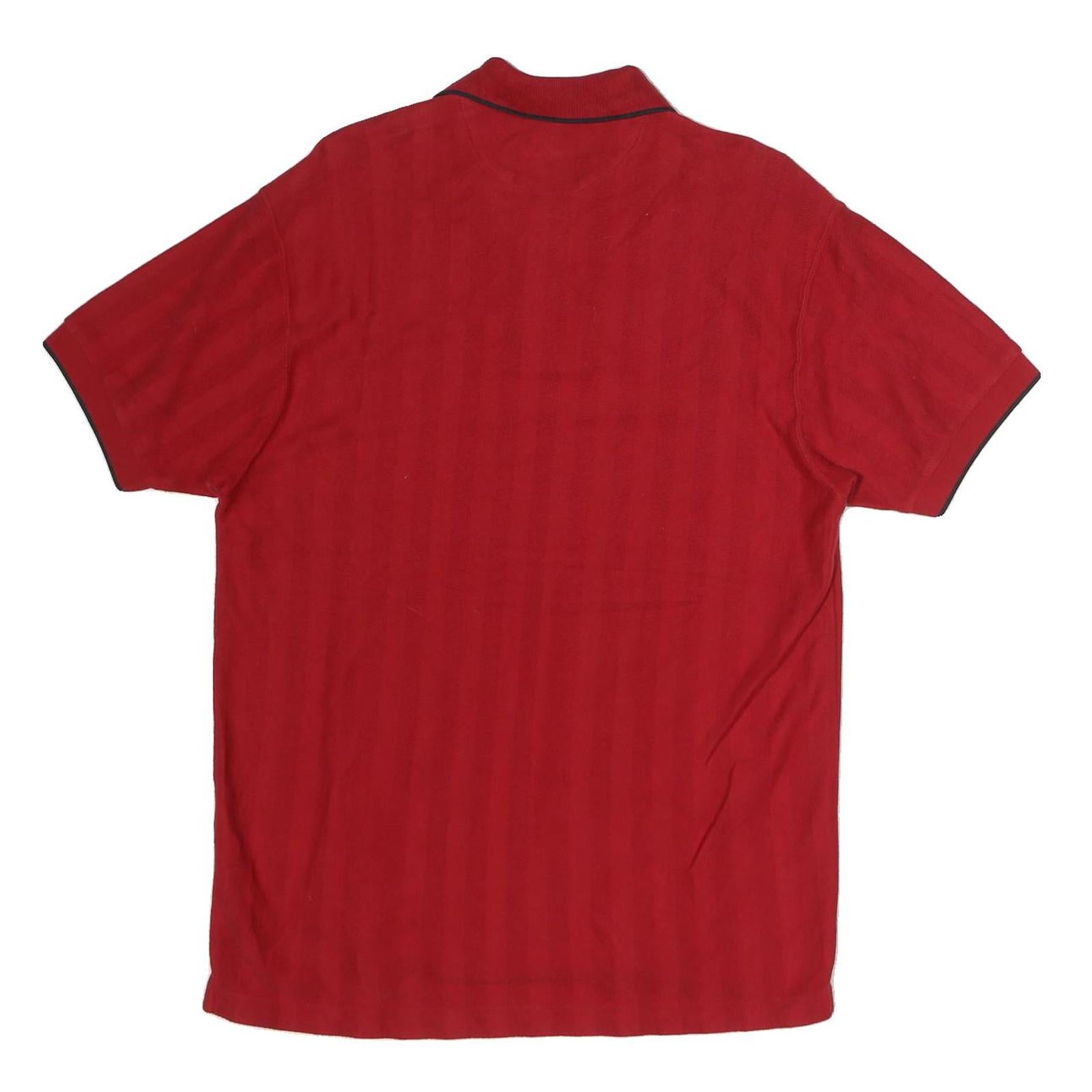 CHAPS RALPH LAUREN Mens Red Short Sleeve Plain M Polo Shirt Cotton Casual