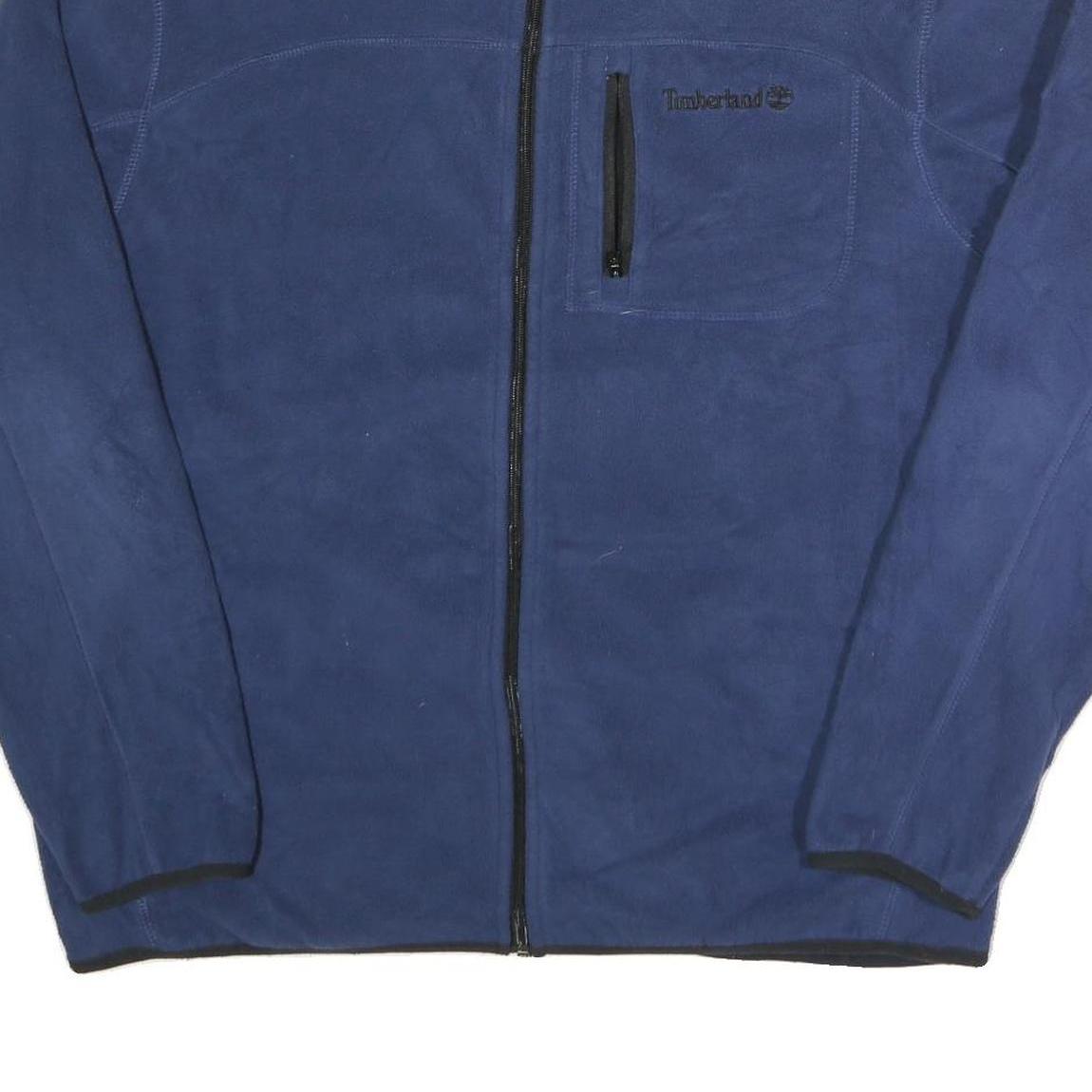 TIMBERLAND Mens Blue Jacket XL Polyester Plain Zip Up Outdoor Casual