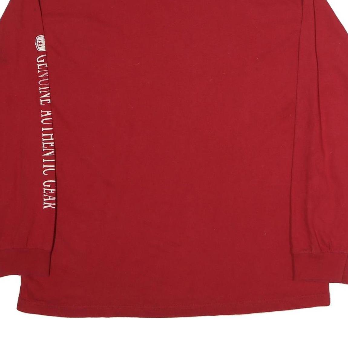 ALSTYLE Mens Red Acadia National Park Long Sleeve Crew Neck T-Shirt XL Cotton