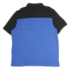 CALVIN KLEIN Mens Black & Blue Polo Shirt XL Cotton Short Sleeve Colourblock