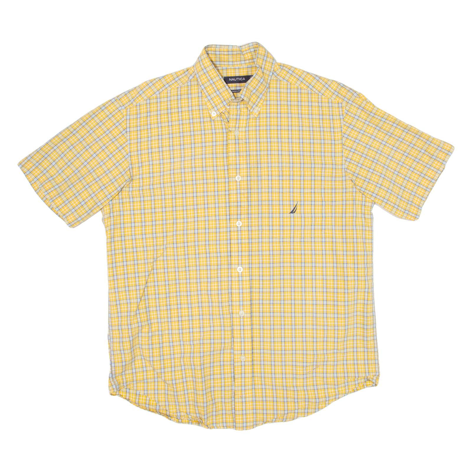 NAUTICA Mens Shirt Yellow Check M