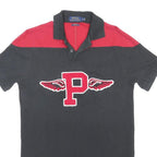 POLO RALPH LAUREN Mens Black & Red Winged P Graphic Short Sleeve Polo Shirt S