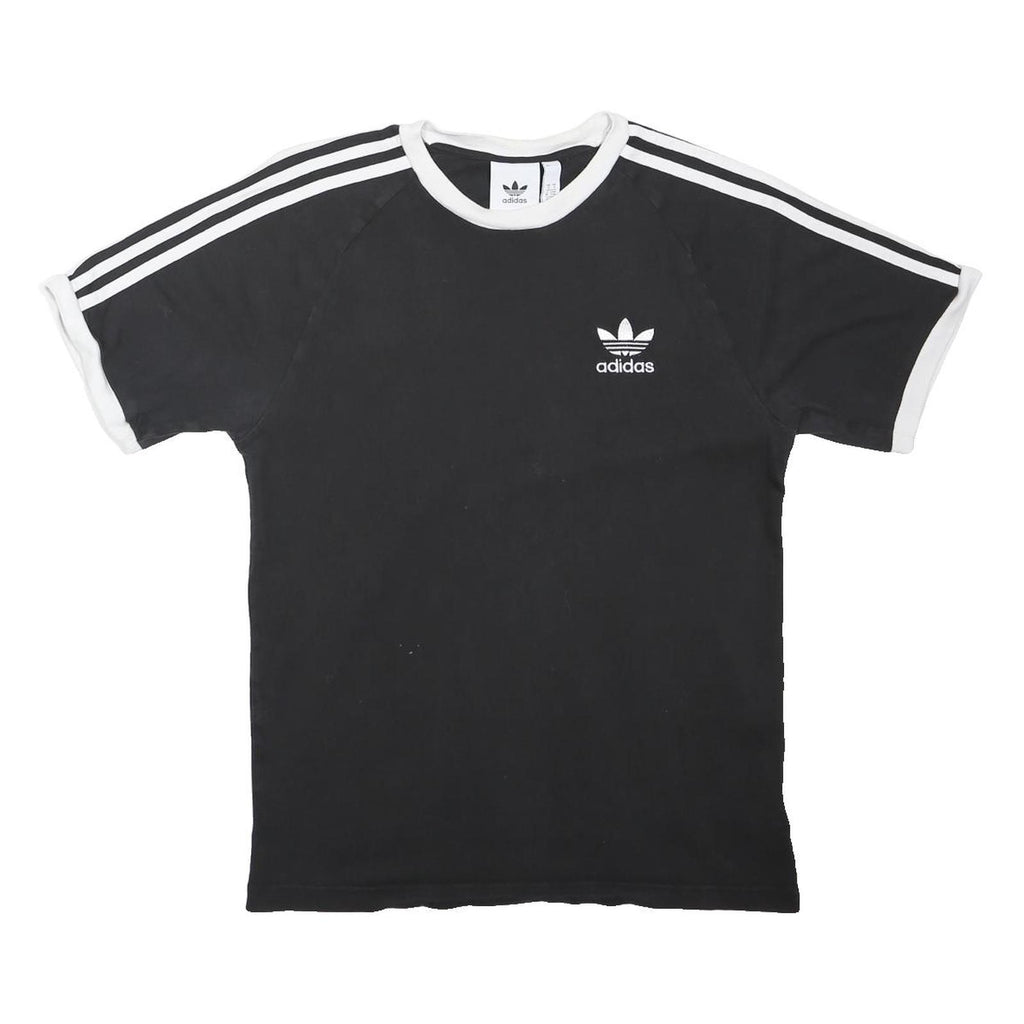 ADIDAS ORIGINALS Mens Black & White Graphic T-Shirt S Short Sleeve Crew Neck