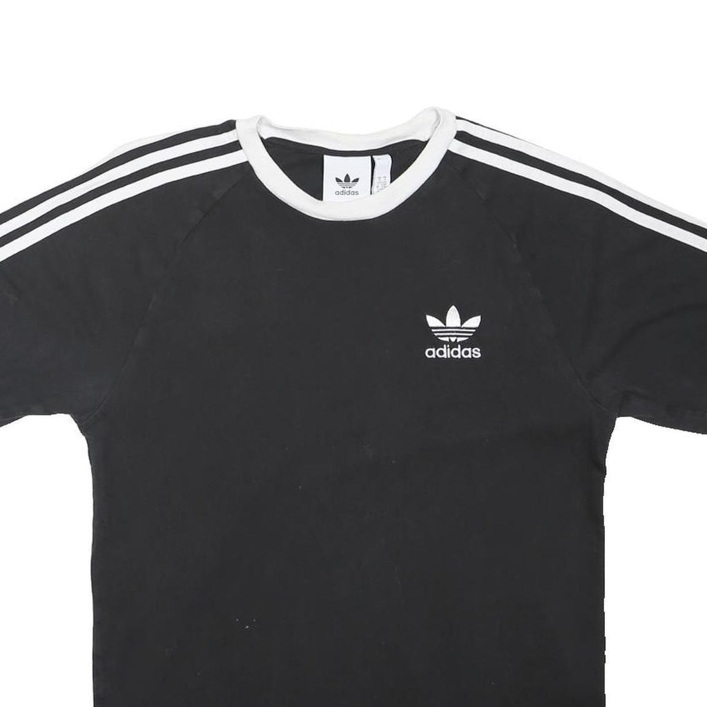 ADIDAS ORIGINALS Mens Black & White Graphic T-Shirt S Short Sleeve Crew Neck