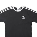 ADIDAS ORIGINALS Mens Black & White Graphic T-Shirt S Short Sleeve Crew Neck