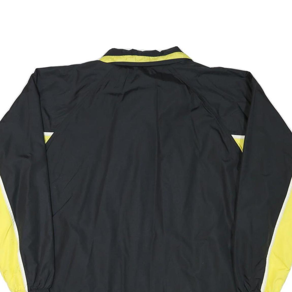 LOFFLER Mens Black & Yellow Zip Jacket XL Polyester Blend Plain Sports Casual