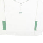 DIESEL Womens White & Green Quarter Zip Sweatshirt S Cotton Blend Casual