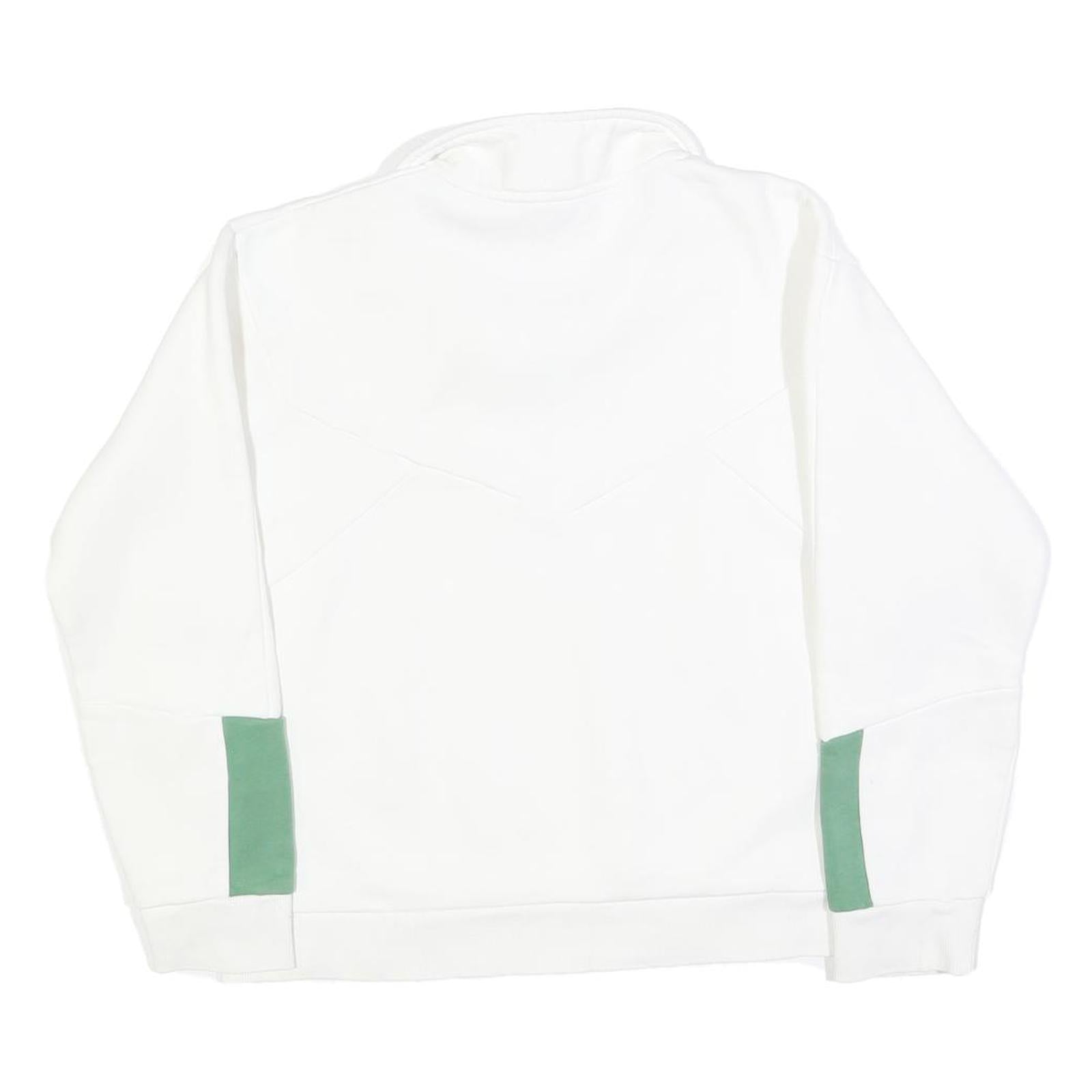 DIESEL Womens White & Green Quarter Zip Sweatshirt S Cotton Blend Casual
