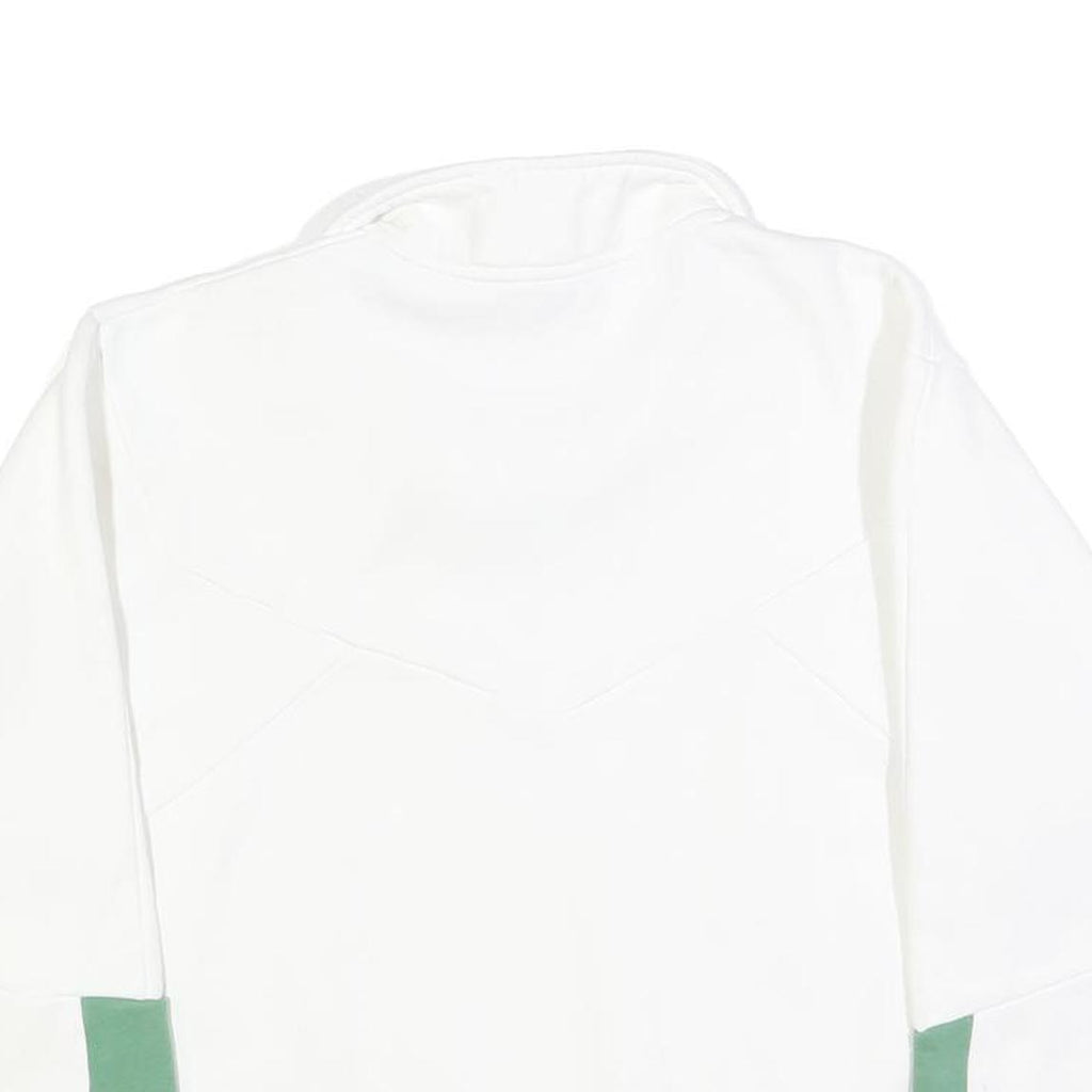 DIESEL Womens White & Green Quarter Zip Sweatshirt S Cotton Blend Casual