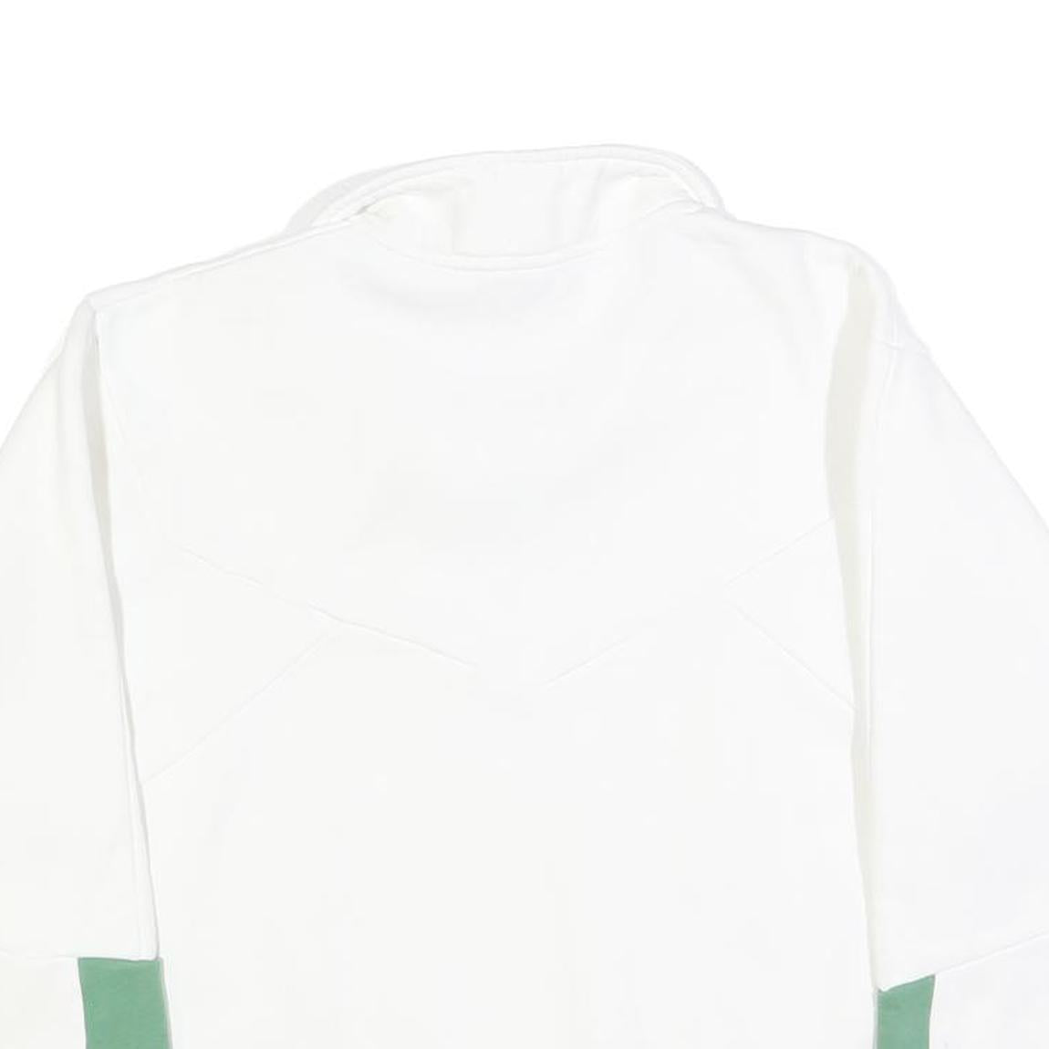 DIESEL Womens White & Green Quarter Zip Sweatshirt S Cotton Blend Casual