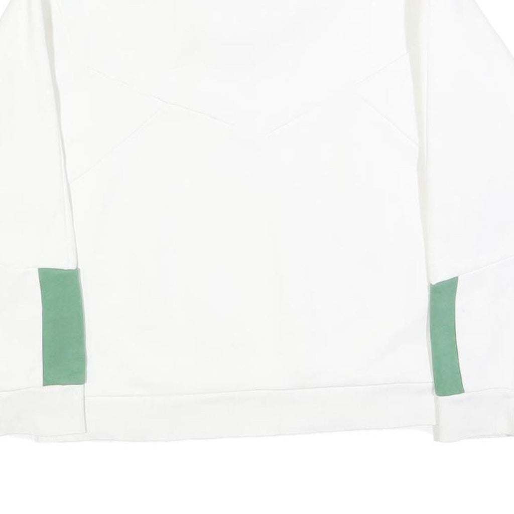 DIESEL Womens White & Green Quarter Zip Sweatshirt S Cotton Blend Casual