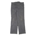 Mens Grey Cotton Blend Regular Fit Straight Trousers W32 L30 Button Closure