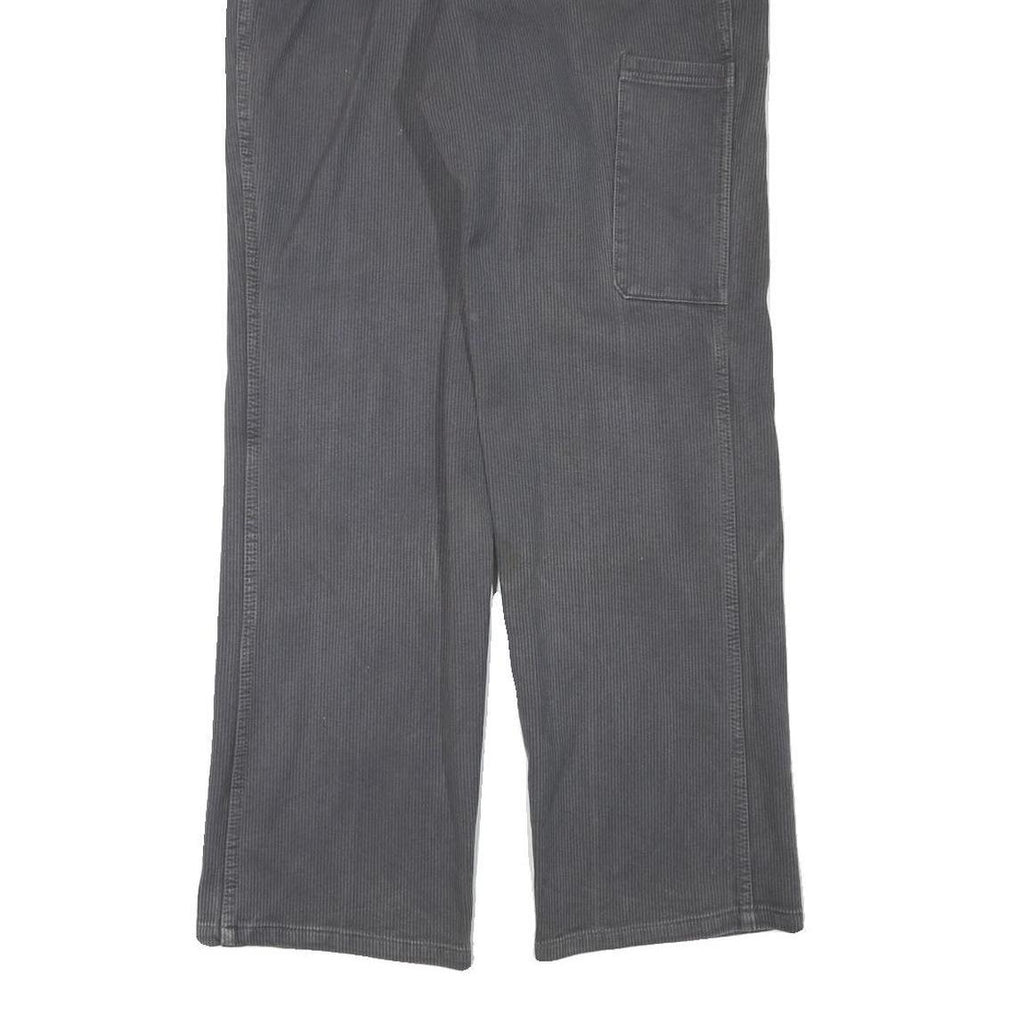 Mens Grey Cotton Blend Regular Fit Straight Trousers W32 L30 Button Closure