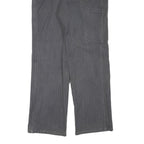 Mens Grey Cotton Blend Regular Fit Straight Trousers W32 L30 Button Closure