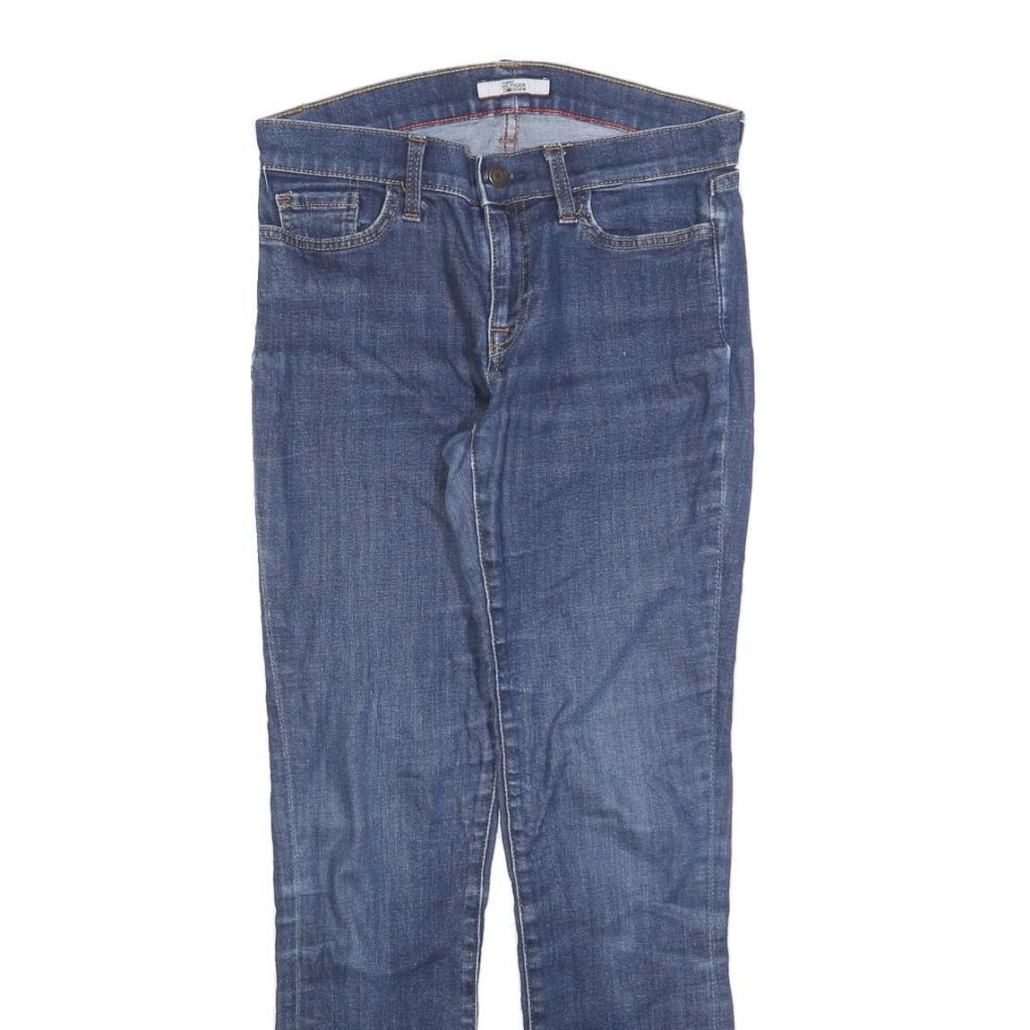 TOMMY HILFIGER Womens Slim Blue Denim Slim Jeans W28 L28 Denim Zip