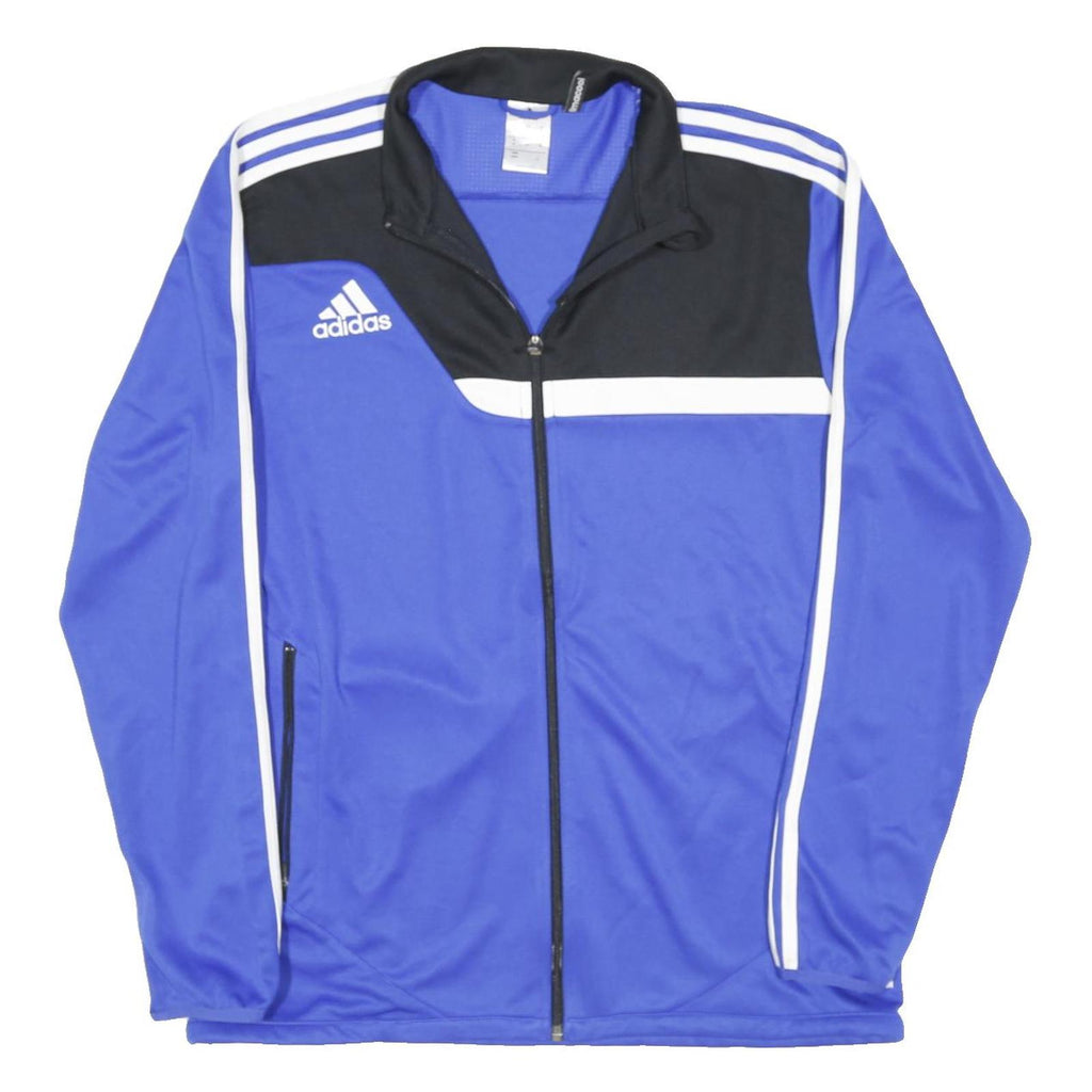 ADIDAS Mens Blue Black Zip Jacket M Polyester Blend Athletic Sports Track