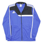 ADIDAS Mens Blue Black Zip Jacket M Polyester Blend Athletic Sports Track