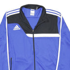ADIDAS Mens Blue Black Zip Jacket M Polyester Blend Athletic Sports Track