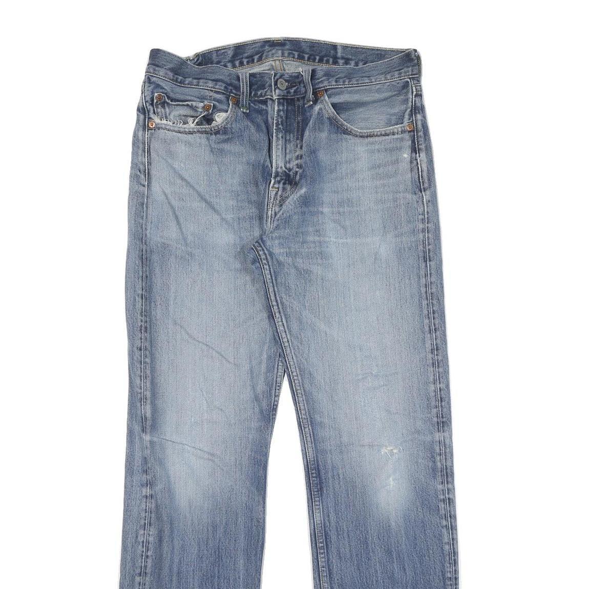 LEVI'S Mens Regular Fit Straight Blue Denim Light W32 L32 Zip Jeans Casual