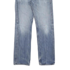 LEVI'S Mens Regular Fit Straight Blue Denim Light W32 L32 Zip Jeans Casual