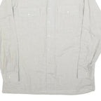 DON CARLOS Mens White Cotton Blend Casual Shirt L Button Front Long Sleeve